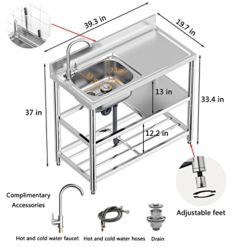 Stainless Steel Single Bowl Kitchen Sink with Faucet H859