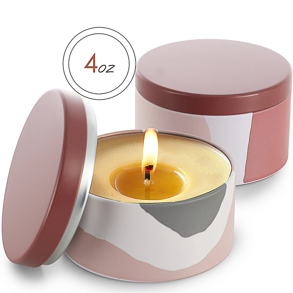 Candle Tins with Lids Stainless Steel 4Oz Set of 12 P220