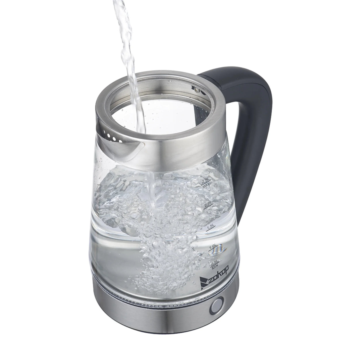 Black 2.5L Stainless Steel Electric Glass Kettle H3232