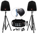 Portable Powered PA System with Mixer Speakers Stands Mic S905