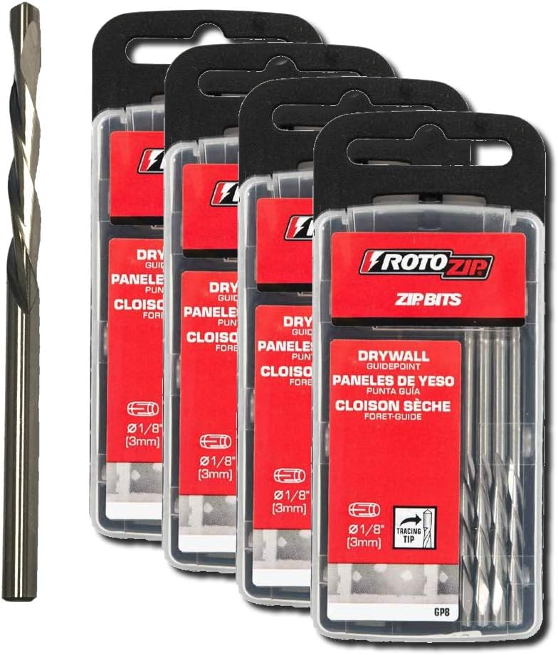 1/8" Guide Point Drywall Router Bits (80-Pack) W962097