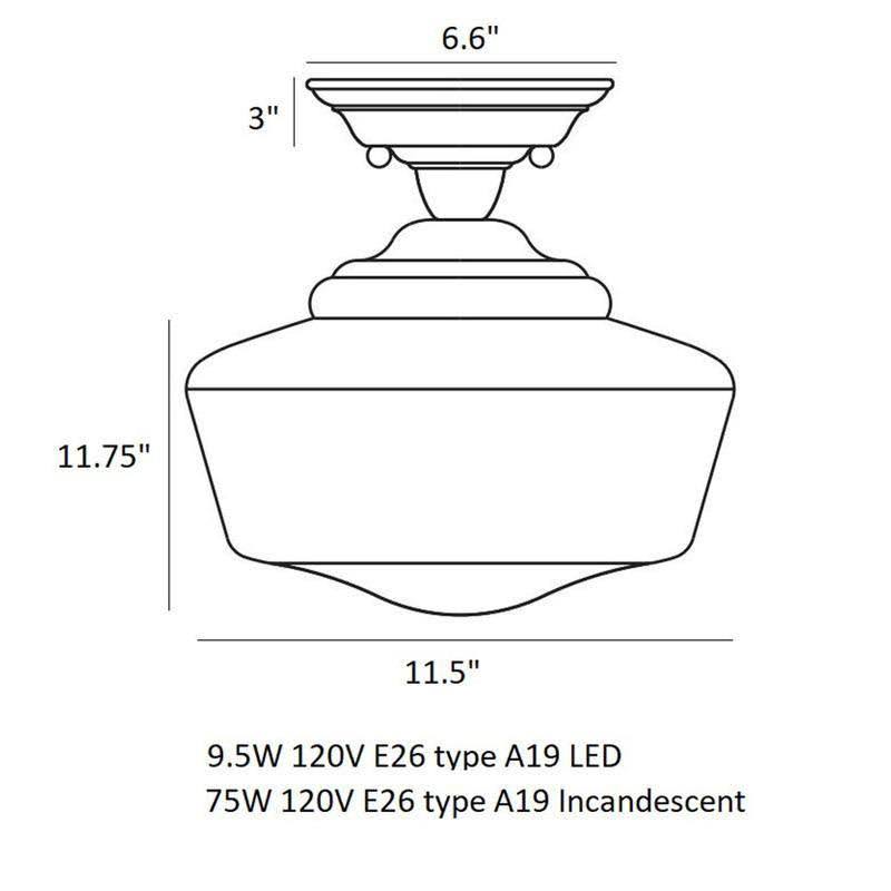 Brushed Nickel Semi Flush Mount Light W955