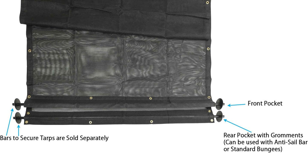 7' x 15' Vinyl Coated Mesh Dump Truck Tarps with 6 Inch 18oz Double Pocket S198550