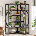 7-Shelf Corner Bookshelf with Metal Frame N299