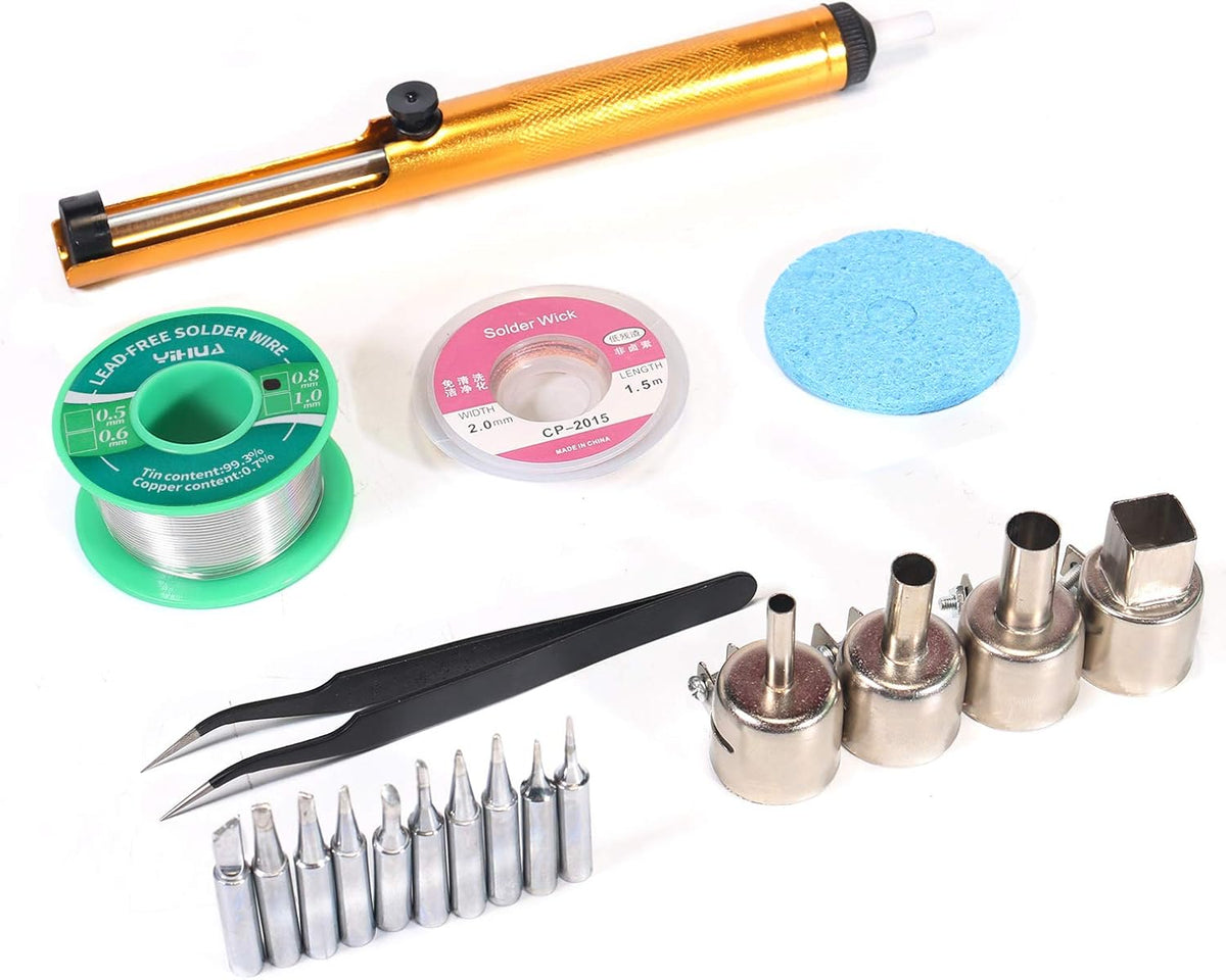 3 Tools Soldering Hot Air Rework Station and Power Supply H744