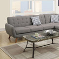 Grey Polyfiber Sectional Sofa with Chaise G199350