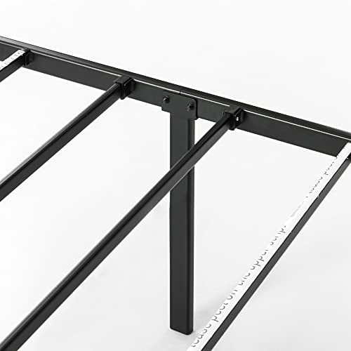 14 Inch Metal Platform Bed with Steel Slat Mattress Foundation Queen Black W501746