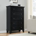 Black 5 Drawer Dresser L810