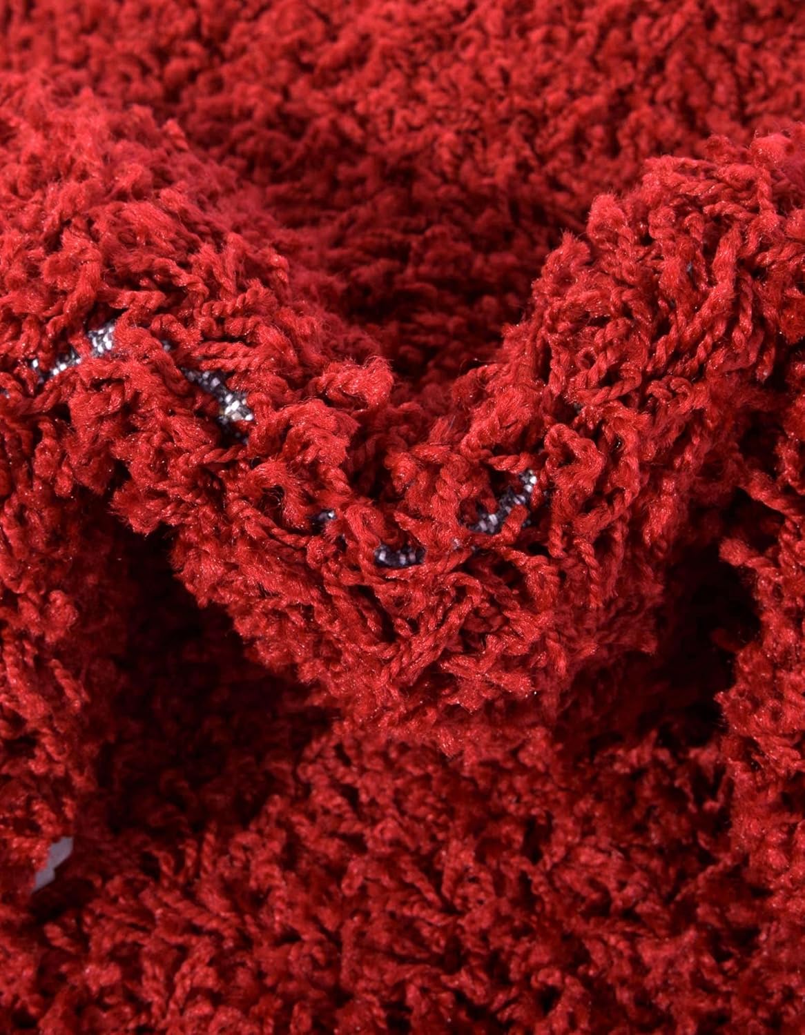 8' x 11' Cherry Red Shag Rug D540537