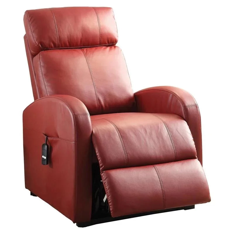 Red Faux Leather Power Lift Recliner N389