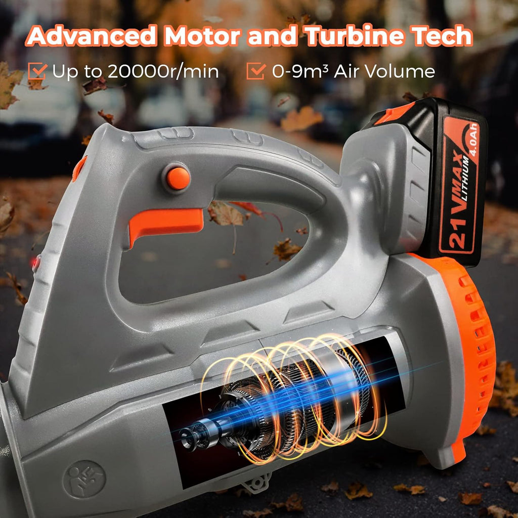 Cordless Leaf Blower with 4.0Ah Battery & Charger 21V E633