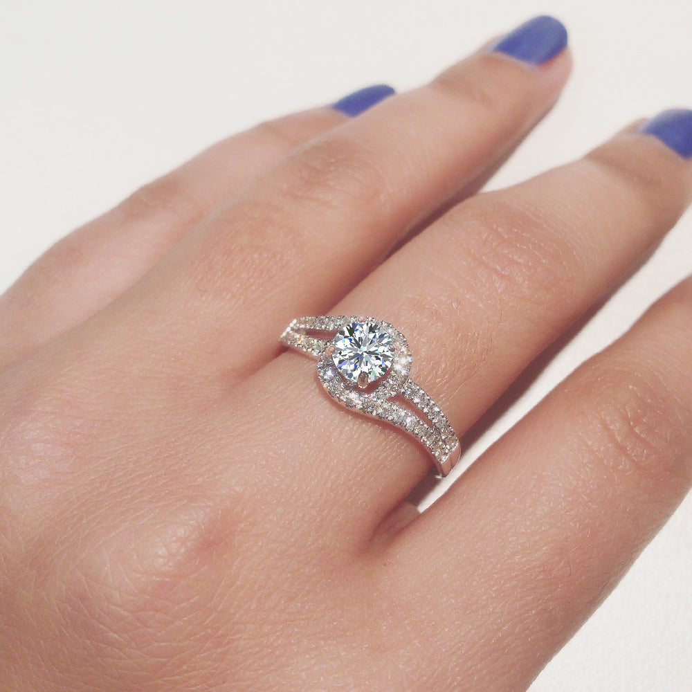 14K White Gold Diamond Ring 1.25 CT C943