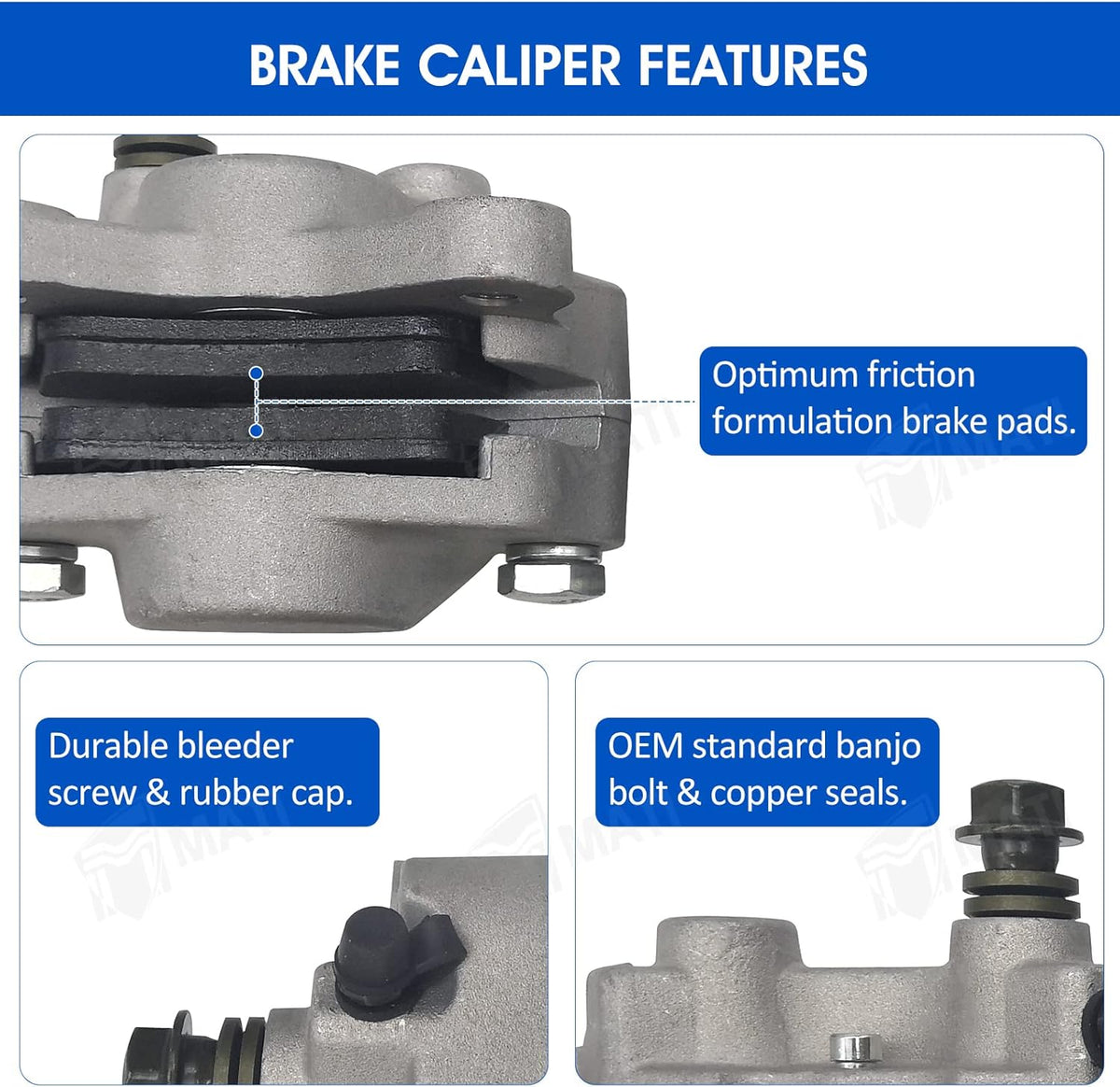 Front Left Right & Rear Brake Calipers with Pads Z44008