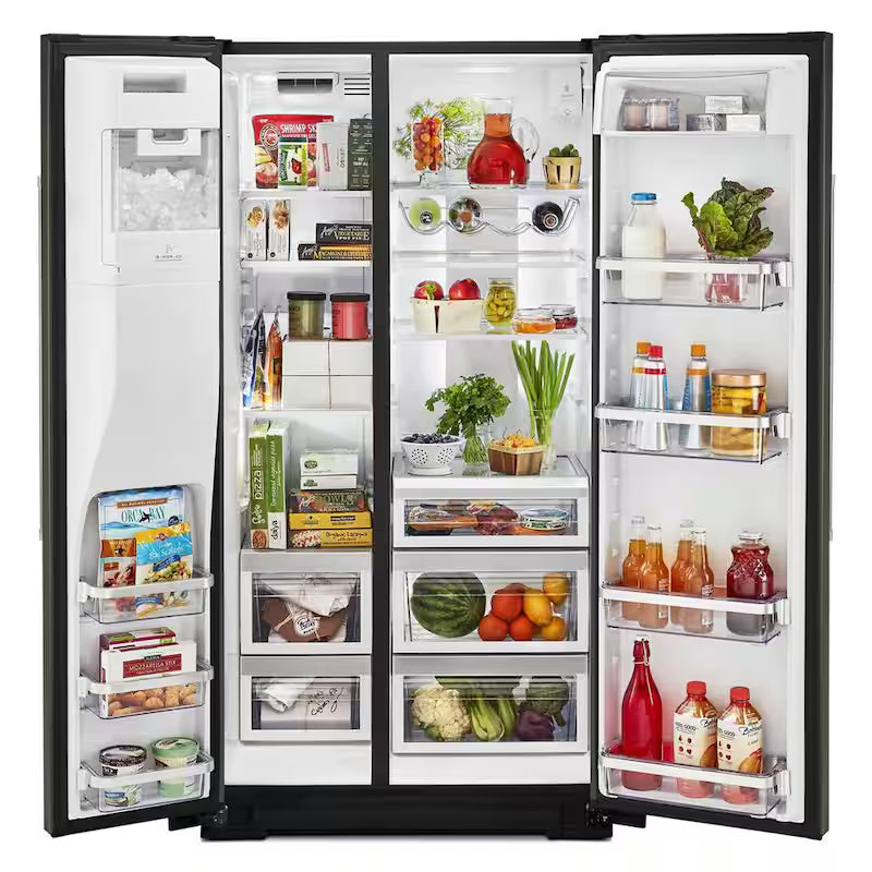 Black Stainless Steel Counter Depth Side by Side Refrigerator S3028