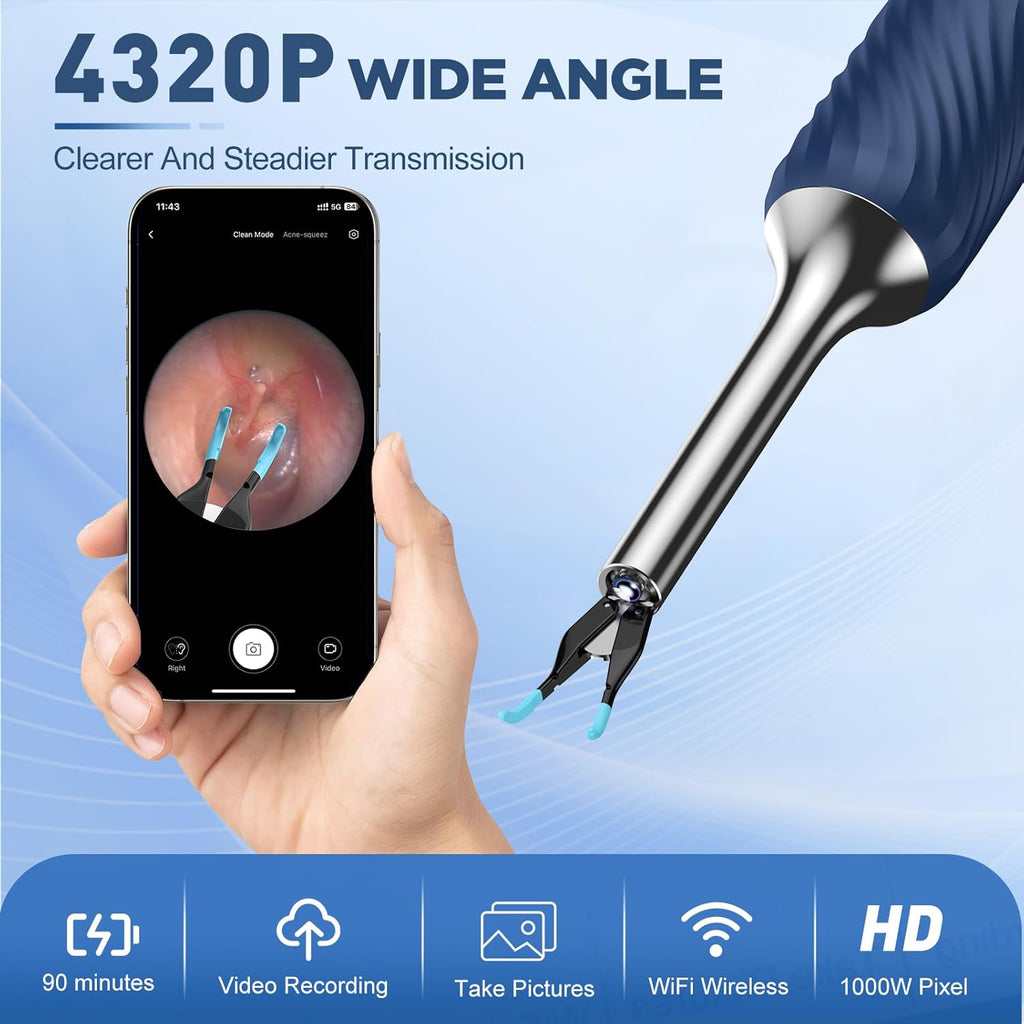Ear Wax Removal Tool with Ear Camera, 6pcs Ear Scoop V519