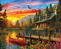 1000 Piece Jigsaw Puzzle Cabin Evening Sunset B904
