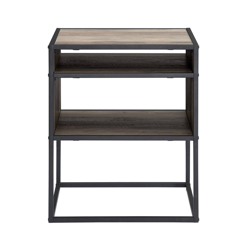 Dark Walnut Open-Shelf Side Table E675