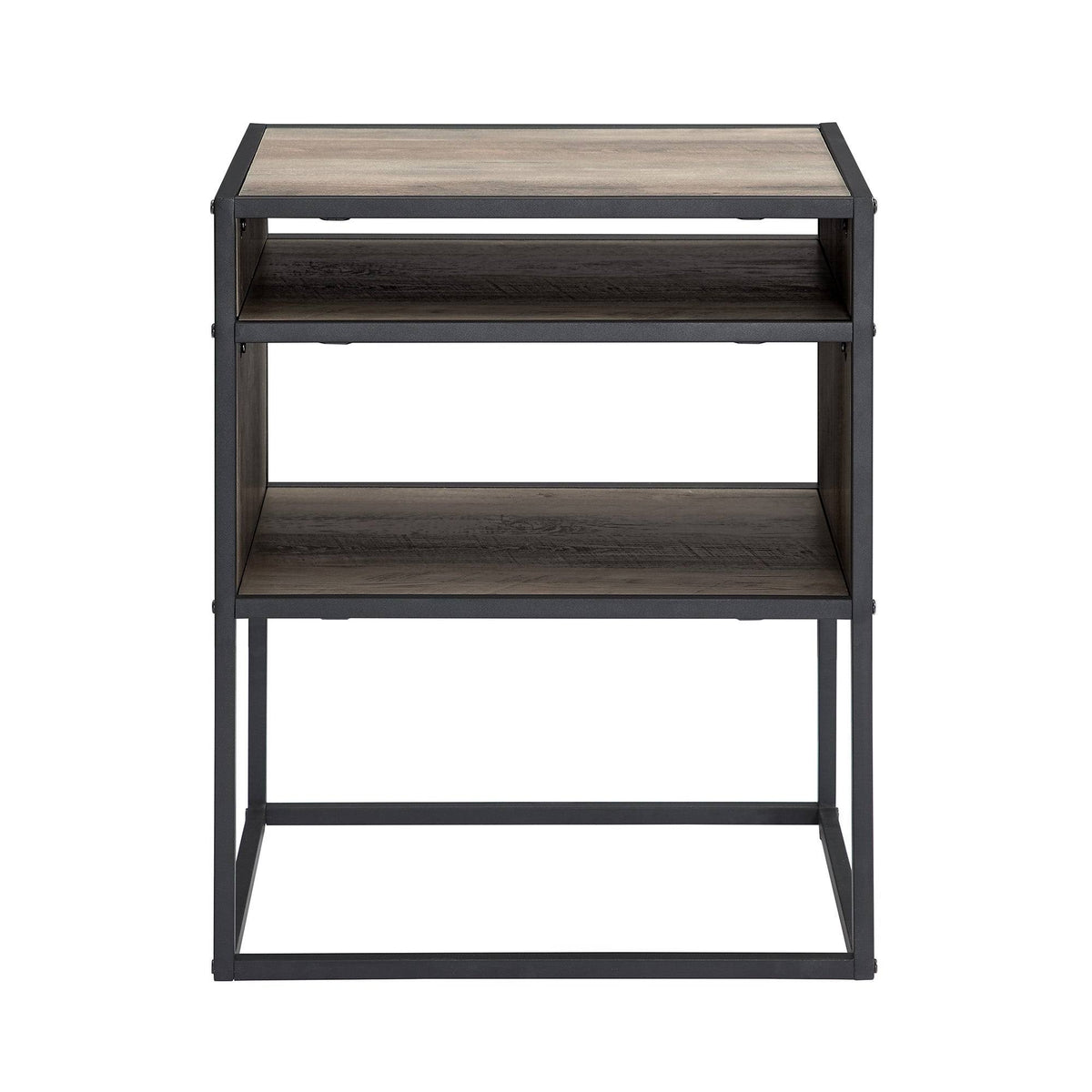 Dark Walnut Open-Shelf Side Table E675