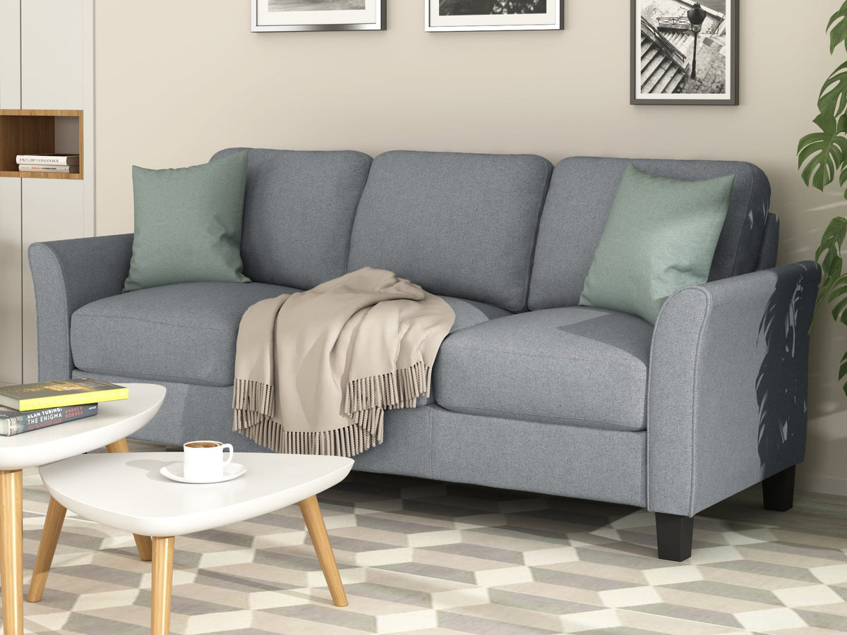 Gray Linen 3-Seat Sofa P474