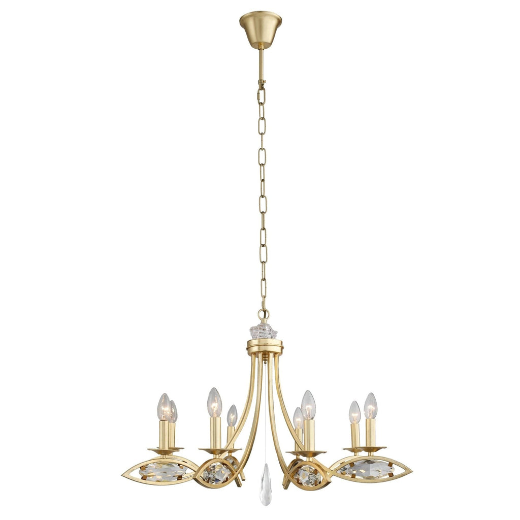 8 Light Candle Style Chandelier with Clear Crystals L53382
