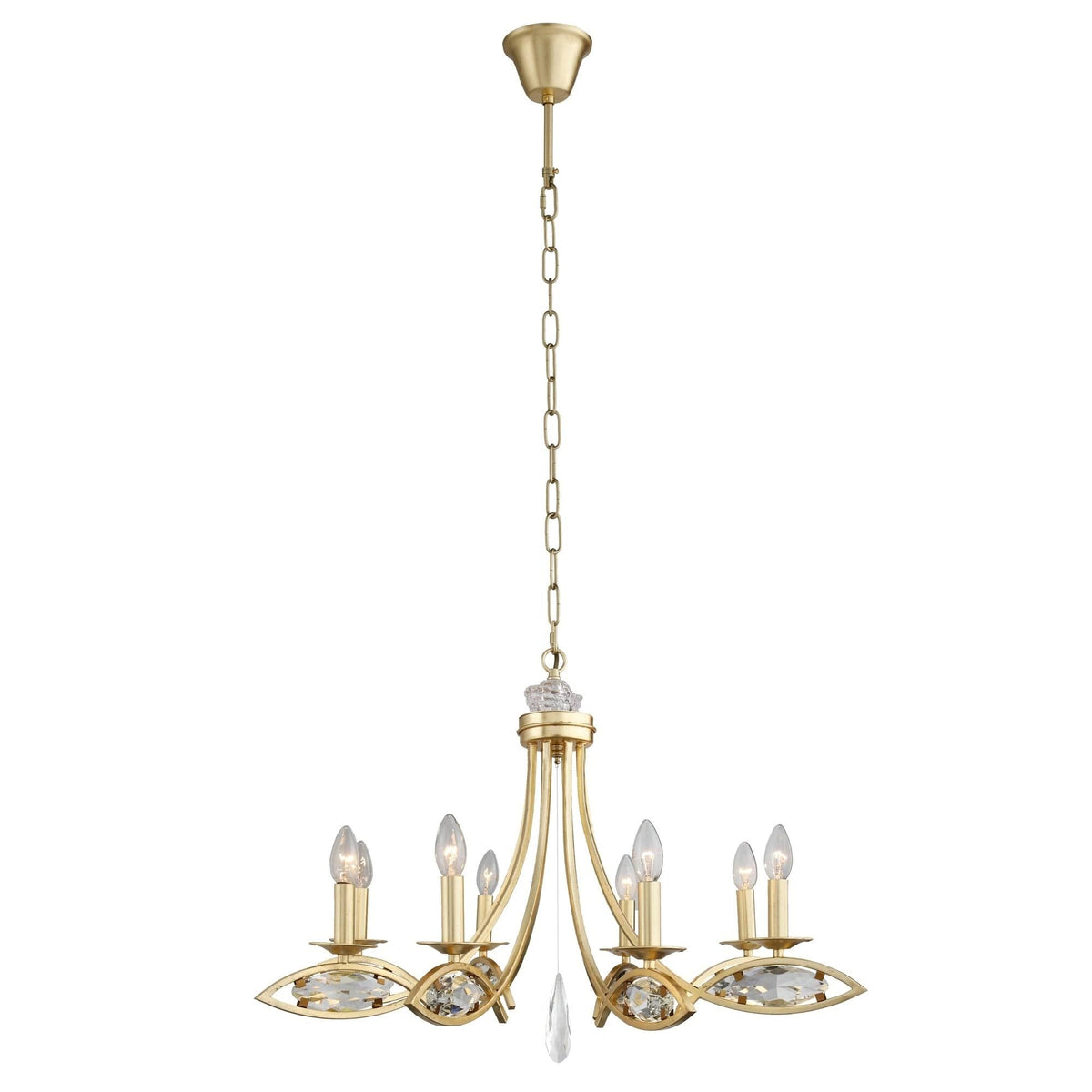 8 Light Candle Style Chandelier with Clear Crystals L53382