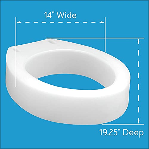 Toilet Seat Riser, Elongated Raised Toilet Seat, 3.5 inches, 300 Pound Weight Capacity G24241