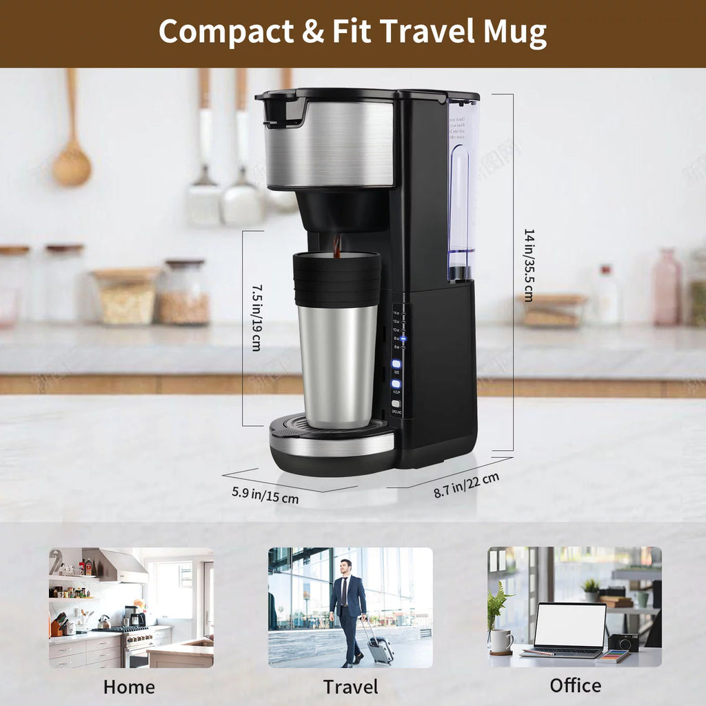 Black Single Serve Coffee Maker with 30 Oz Removable Water Tank Z862