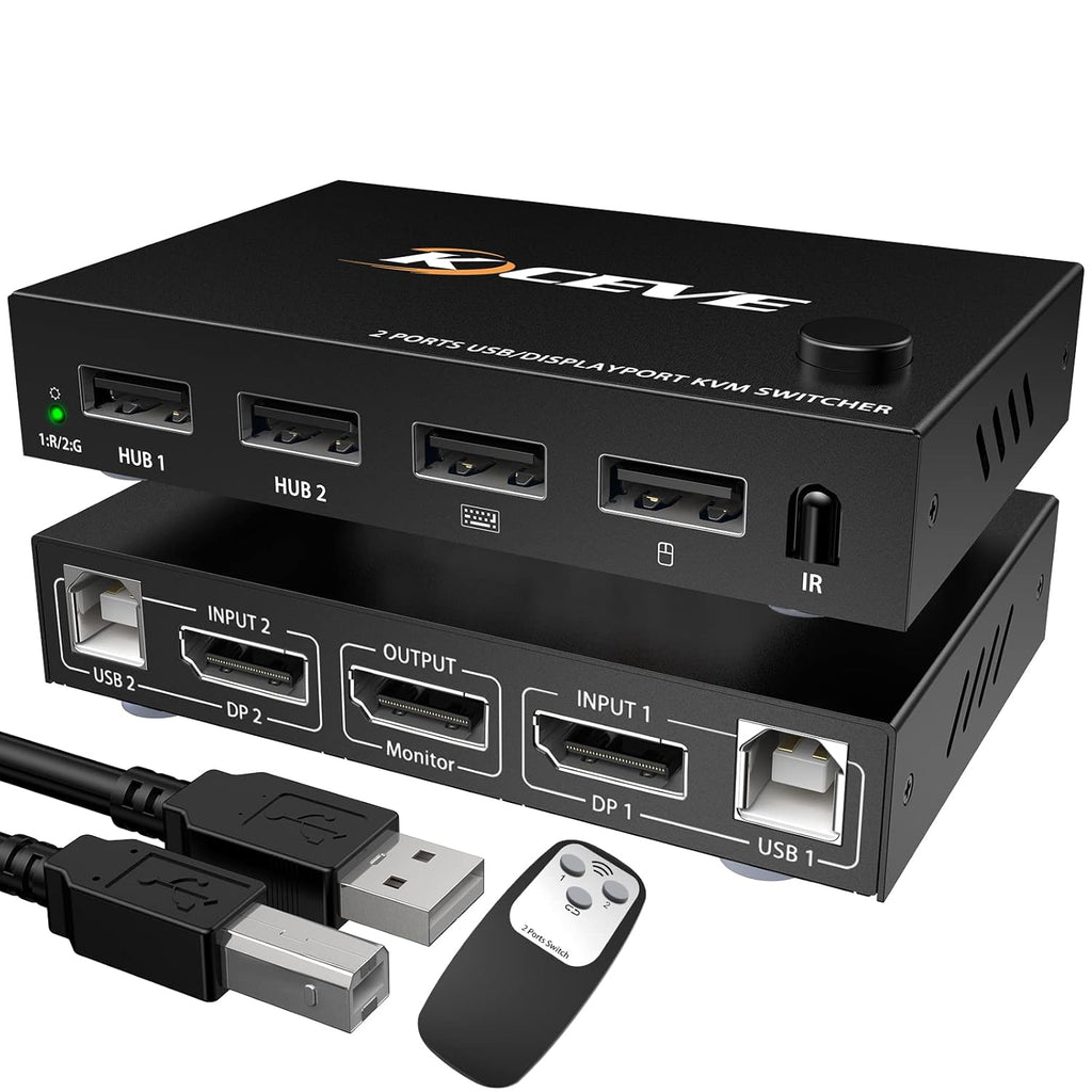 Displayport 2 Port 4K@60Hz KVM Switch with USB Z85916