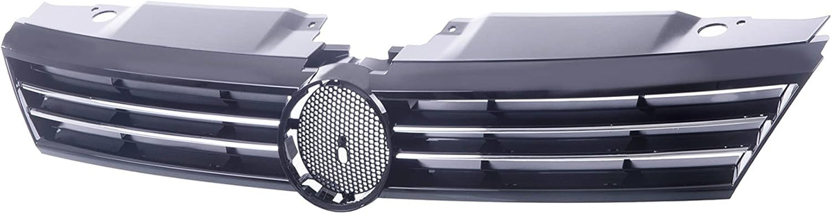 Front Grille Grill Assembly With Chrome Shell Molding With Black Insert Compatible With Volkswagen Jetta 2011 2012 2013 2014 Pack of 2 F512