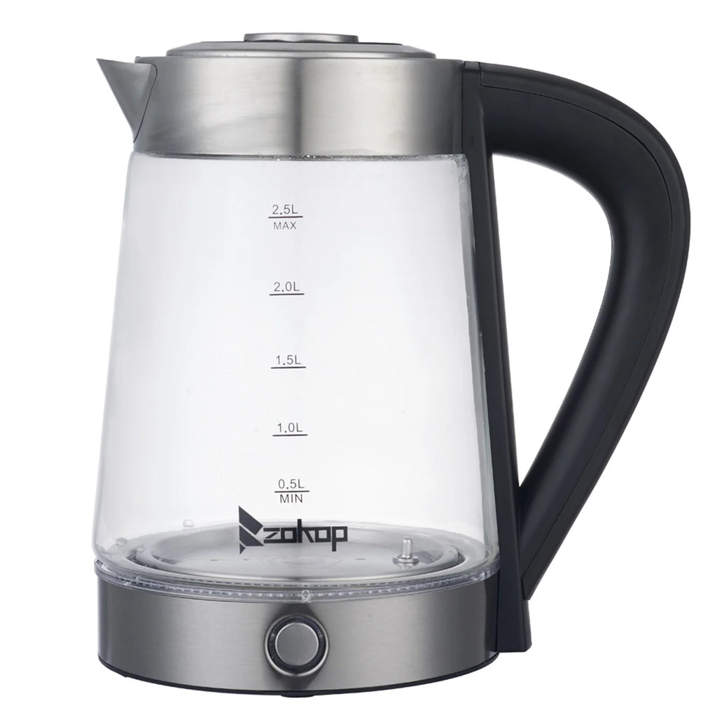 Black 2.5L Stainless Steel Electric Glass Kettle H3232