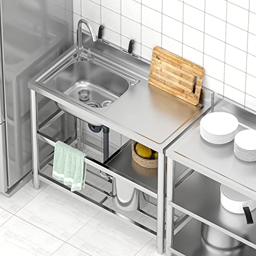 Stainless Steel Single Bowl Kitchen Sink with Faucet H859
