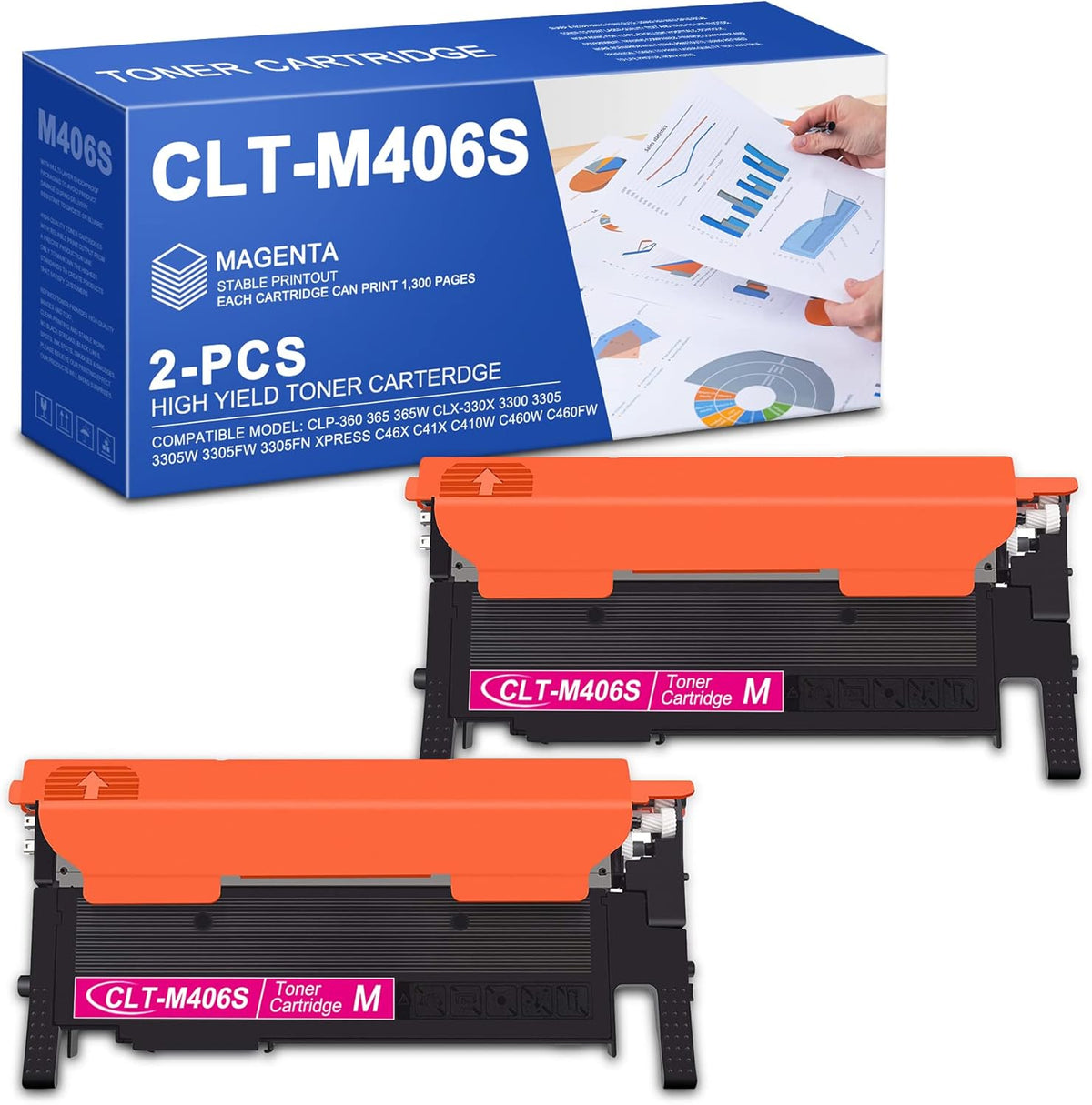 Magenta 2 Pack Toner Cartridge A2398
