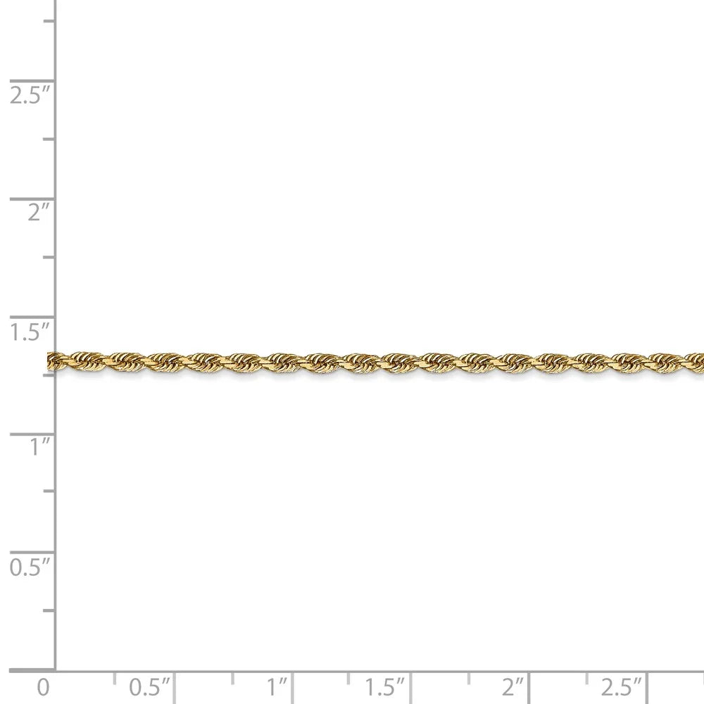 14kt Yellow Gold Diamond Cut Rope Chain 30 inch Lobster Clasp X831