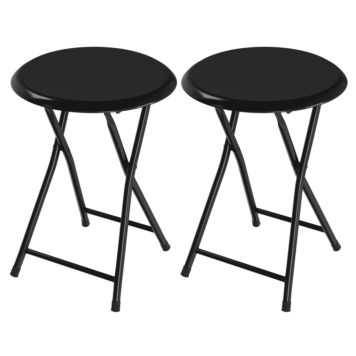18-inch Folding Bar Stool Heavy-Duty, Black, Set of 2 I81610