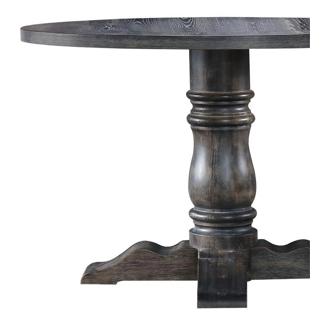 Weathered Gray Wooden Round Dining Table J934224
