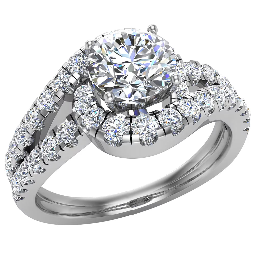 14K White Gold Diamond Ring 1.25 CT C943