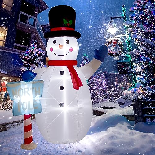 8 Foot Inflatable Snowman Penguin Decoration with LED Lights I450375