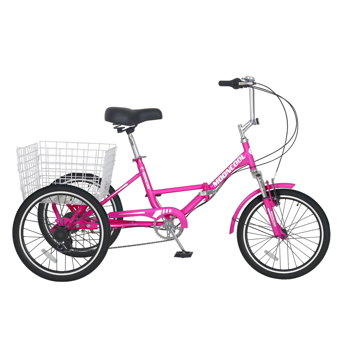 20/24/26 Inch 7-Speed Folding Adult Tricycle with Cargo Basket P4360