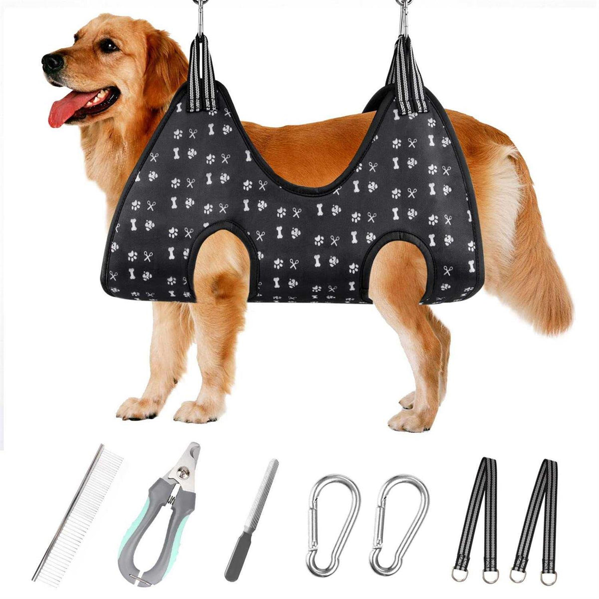 Pet Grooming Hammock Harness with Nail Clippers N538
