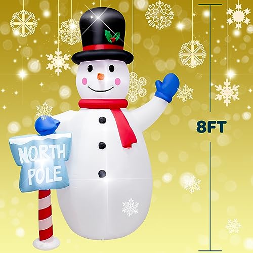 8 Foot Inflatable Snowman Penguin Decoration with LED Lights I450375