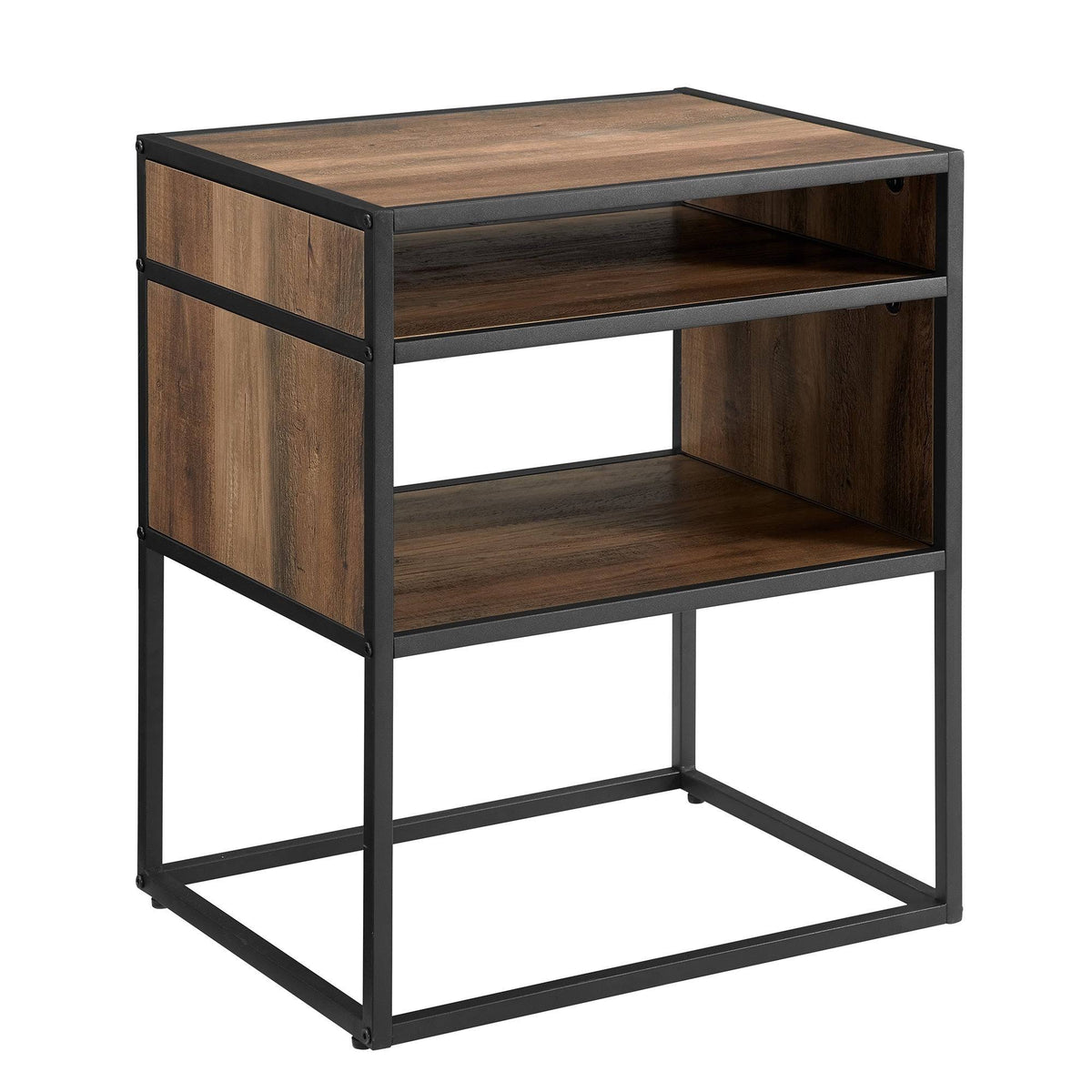 Dark Walnut Open-Shelf Side Table E675