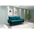 Dark Cyan Velvet Round Arm Sofa S8356