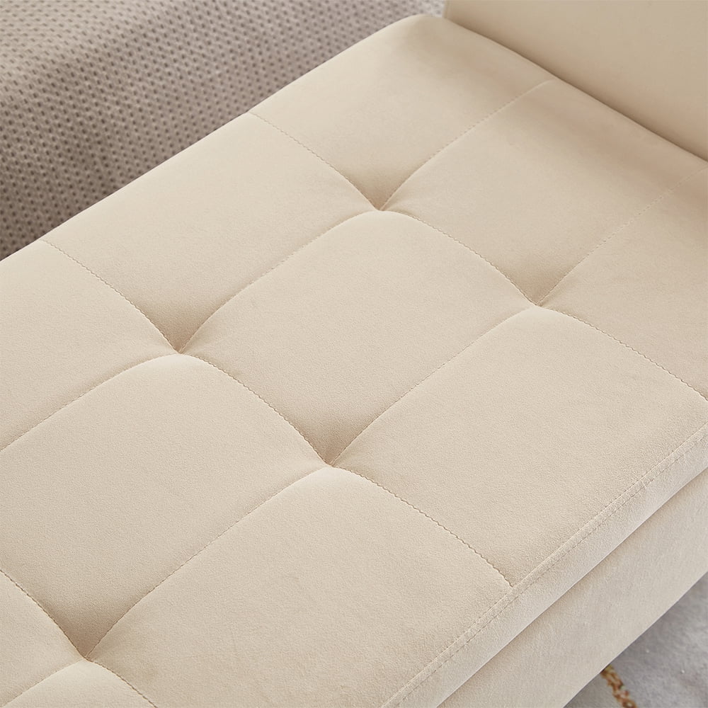 Beige Storage Ottoman Bench L925