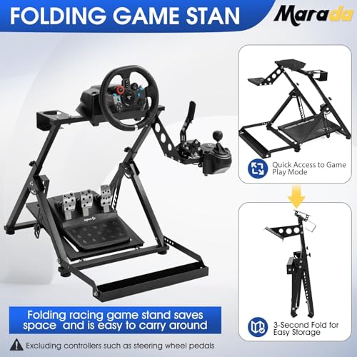 Steering Wheel Stand Racing Sim Cockpit with Seat Slot T9121