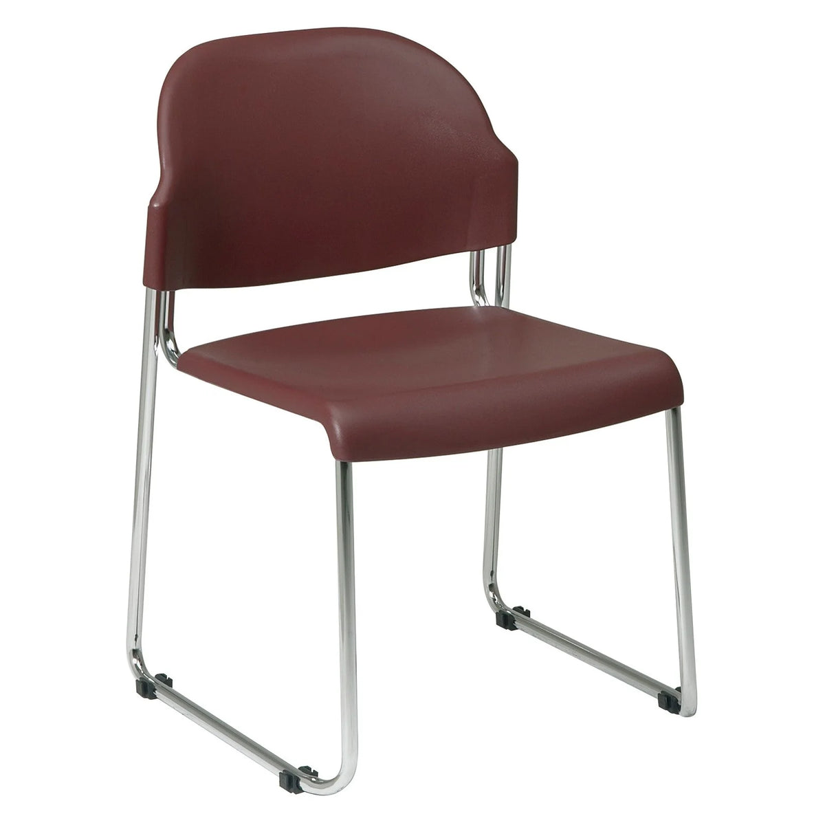 Burgundy Red Plastic Stacking Chair Set of 4 A9207