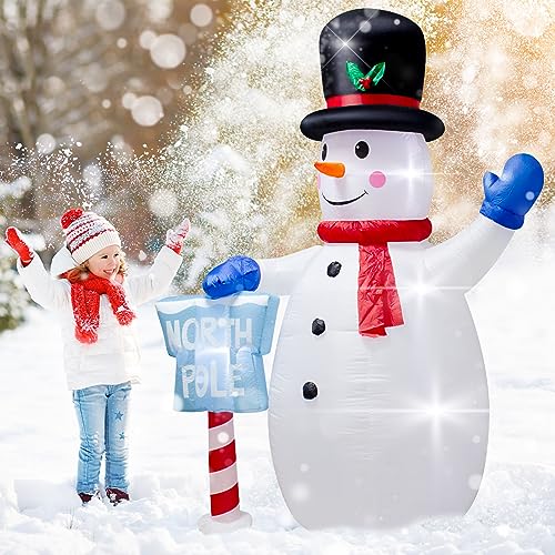 8 Foot Inflatable Snowman Penguin Decoration with LED Lights I450375