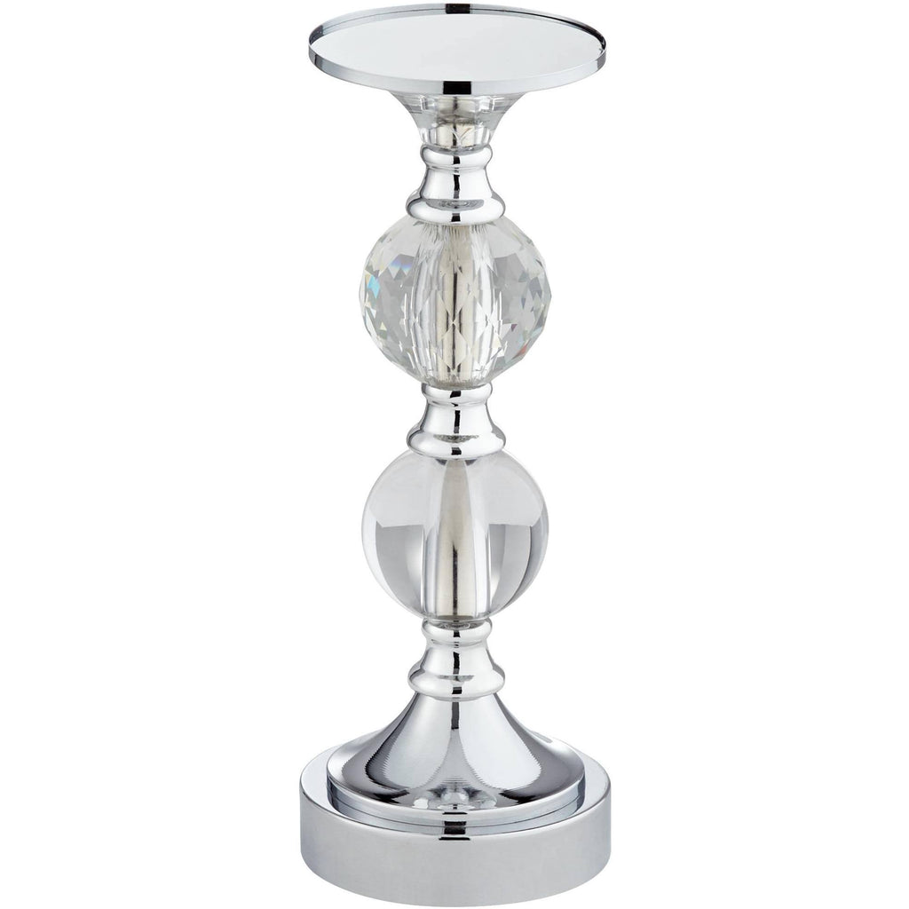 Chrome and Crystal Pillar Candle Holders Set of 3 P55578