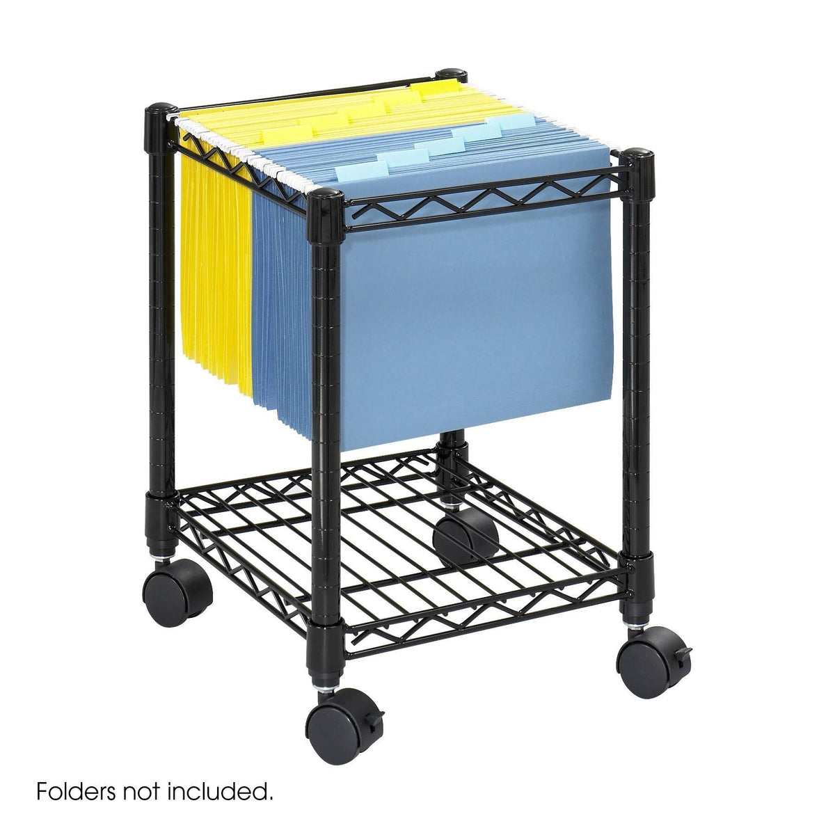 Compact Mobile File Cart Black U6140