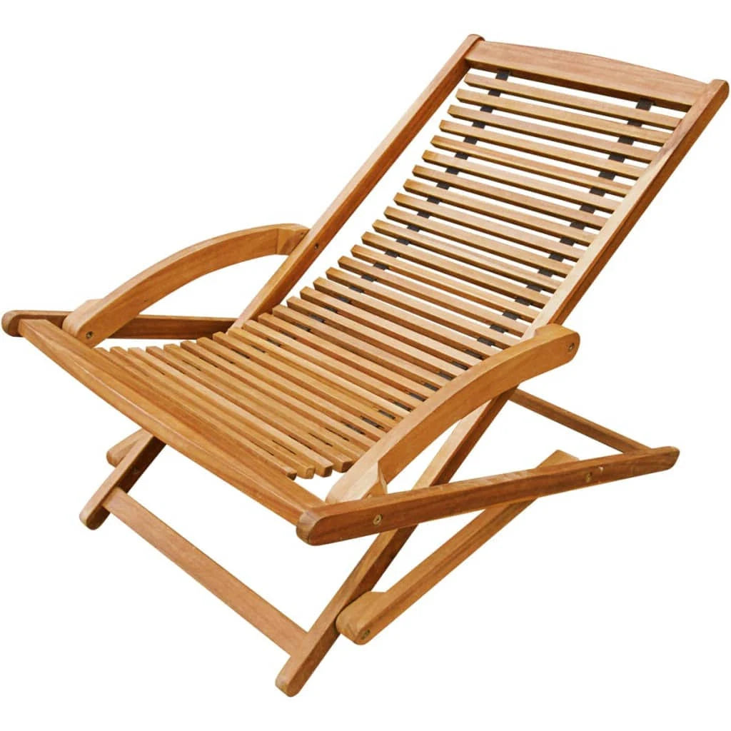 Acacia Wood Deck Chair with Footrest S26029