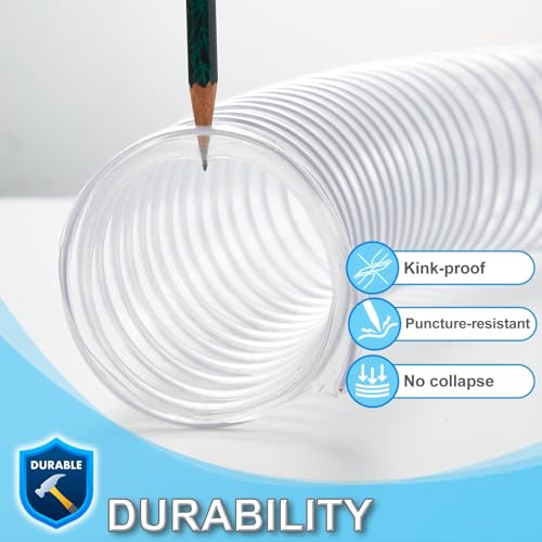 PVC Dust Collection Hose 4 Inch 10 ft Flexible Heavy Clear T3871